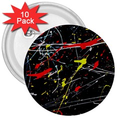 Random Paint Splats Background 3  Buttons (10 Pack) 