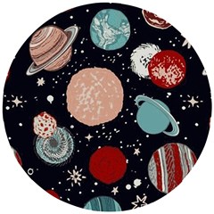 Space Galaxy Pattern Wooden Puzzle Round by Vaneshart