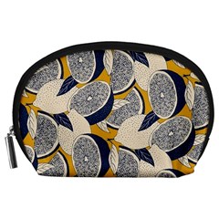 Blue And Ochre Accessory Pouch (large)