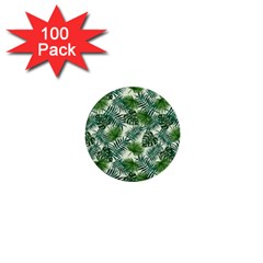 Leaves Tropical Wallpaper Foliage 1  Mini Buttons (100 Pack)  by Vaneshart