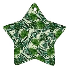 Leaves Tropical Wallpaper Foliage Star Ornament (Two Sides)