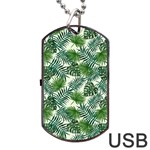 Leaves Tropical Wallpaper Foliage Dog Tag USB Flash (One Side) Front