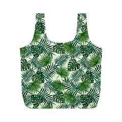 Leaves Tropical Wallpaper Foliage Full Print Recycle Bag (m) by Vaneshart