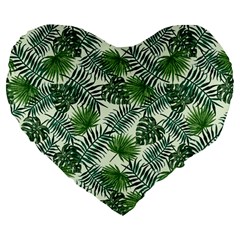 Leaves Tropical Wallpaper Foliage Large 19  Premium Flano Heart Shape Cushions