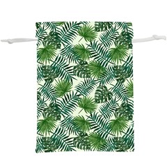 Leaves Tropical Wallpaper Foliage  Lightweight Drawstring Pouch (XL)