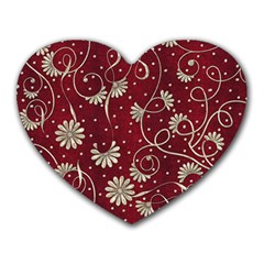 Floral Pattern Background Heart Mousepads by Vaneshart