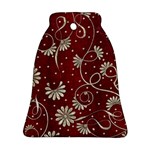 Floral Pattern Background Bell Ornament (Two Sides) Back