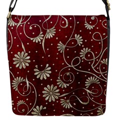 Floral Pattern Background Flap Closure Messenger Bag (s)