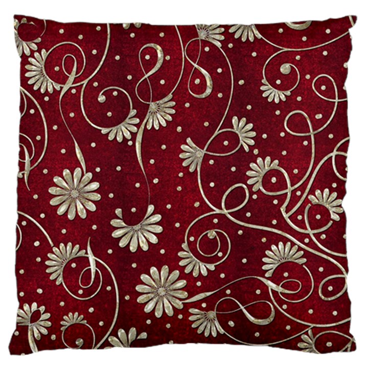 Floral Pattern Background Standard Flano Cushion Case (One Side)