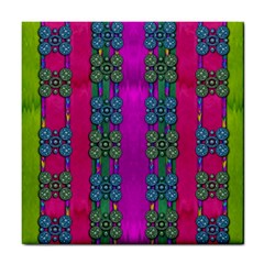 Flowers In A Rainbow Liana Forest Festive Tile Coaster