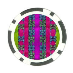 Flowers In A Rainbow Liana Forest Festive Poker Chip Card Guard (10 Pack)