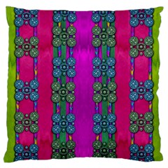 Flowers In A Rainbow Liana Forest Festive Large Cushion Case (Two Sides)