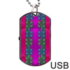 Flowers In A Rainbow Liana Forest Festive Dog Tag Usb Flash (one Side) by pepitasart