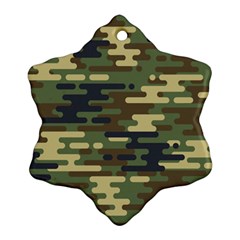 Curve Shape Seamless Camouflage Pattern Snowflake Ornament (two Sides)