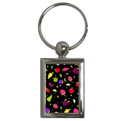 Vector Seamless Summer Fruits Pattern Colorful Cartoon Background Key Chain (rectangle)