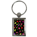 Vector Seamless Summer Fruits Pattern Colorful Cartoon Background Key Chain (Rectangle) Front