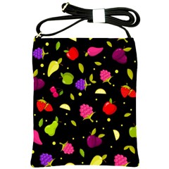Vector Seamless Summer Fruits Pattern Colorful Cartoon Background Shoulder Sling Bag