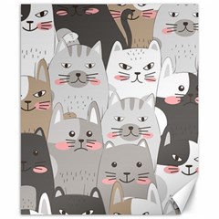 Hand Draw Cats Seamless Pattern Canvas 8  X 10  by Vaneshart