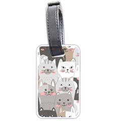 Hand Draw Cats Seamless Pattern Luggage Tag (one Side) by Vaneshart