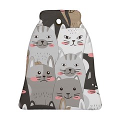 Hand Draw Cats Seamless Pattern Bell Ornament (two Sides)