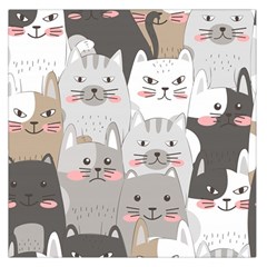 Hand Draw Cats Seamless Pattern Large Satin Scarf (square)