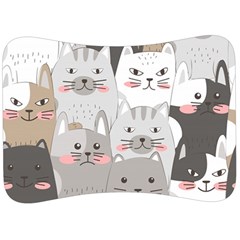 Hand Draw Cats Seamless Pattern Velour Seat Head Rest Cushion by Vaneshart