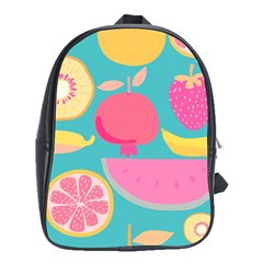 Seamless Pattern With Fruit Vector Illustrations Gift Wrap Design School Bag (xl) by Vaneshart