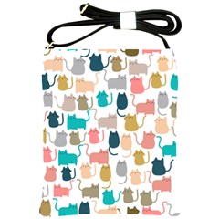 Cute Seamless Pattern Happy Kitty Kitten Cat Shoulder Sling Bag by Vaneshart