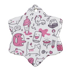 Set Kawaii Doodles Ornament (snowflake)