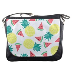 Vector Seamless Pattern With Pineapples Messenger Bag by Vaneshart