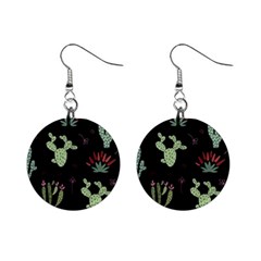 Cartoon African Cactus Seamless Pattern Mini Button Earrings