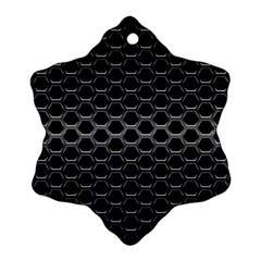 Black Metallic Hexagon Mesh Pattern Background Ornament (snowflake) by Vaneshart