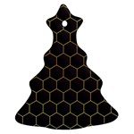 Hexagon Black Background Christmas Tree Ornament (Two Sides) Front