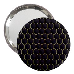 Hexagon Black Background 3  Handbag Mirrors