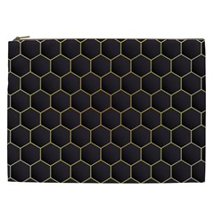 Hexagon Black Background Cosmetic Bag (xxl)