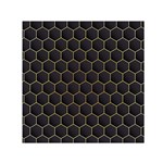 Hexagon Black Background Small Satin Scarf (Square) Front