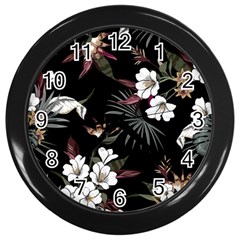 Beautiful Artistic Dark Tropical Pattern Wall Clock (black)