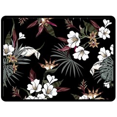 Beautiful Artistic Dark Tropical Pattern Fleece Blanket (large) 