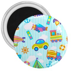 Transport Toy Seamless Pattern 3  Magnets