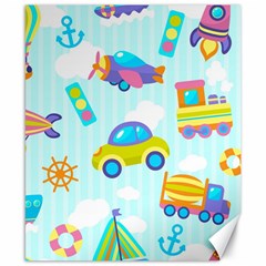 Transport Toy Seamless Pattern Canvas 8  X 10 