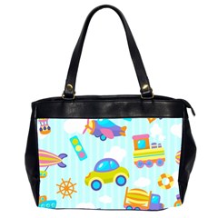 Transport Toy Seamless Pattern Oversize Office Handbag (2 Sides)