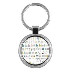 Cute Flowers Plants Big Collection Key Chain (round)