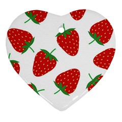 Seamless Pattern Fresh Strawberry Ornament (heart) by Vaneshart