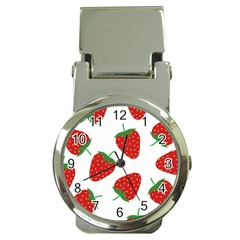 Seamless Pattern Fresh Strawberry Money Clip Watches by Vaneshart