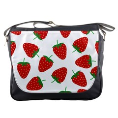 Seamless Pattern Fresh Strawberry Messenger Bag