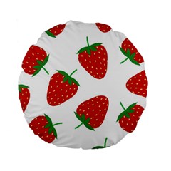 Seamless Pattern Fresh Strawberry Standard 15  Premium Round Cushions by Vaneshart