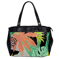 Abstract Seamless Pattern With Tropical Leaves Hand Draw Texture Vector Oversize Office Handbag