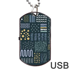 Mixed Background Patterns Dog Tag Usb Flash (one Side)