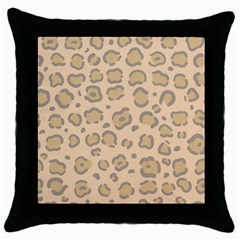 Leopard Print Throw Pillow Case (black)