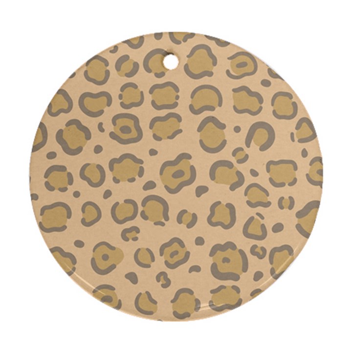 Leopard Print Round Ornament (Two Sides)